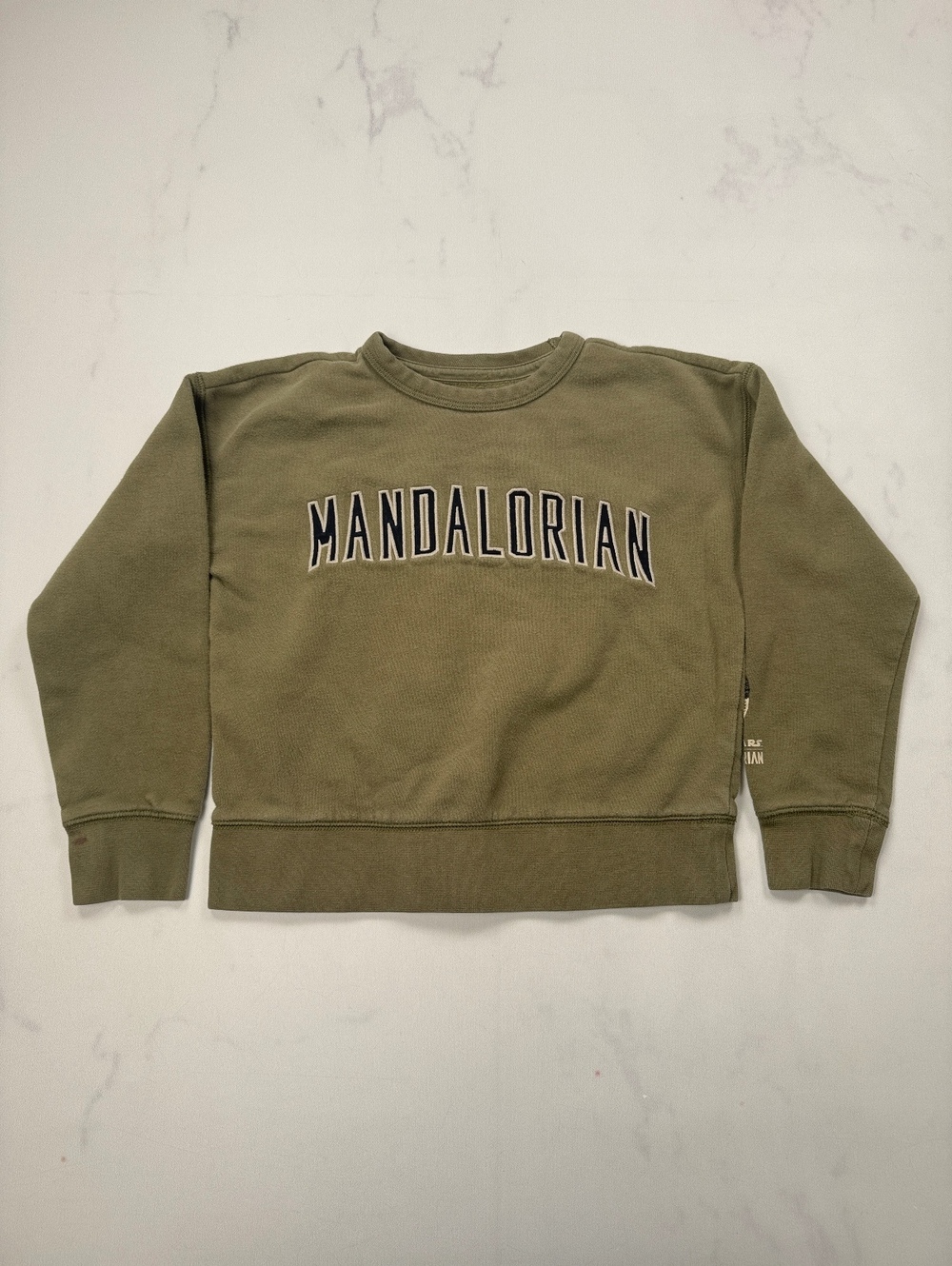 Gap x Starwars Mandalorian Sweatshirt Olive Modern Streetwear Boys M 8